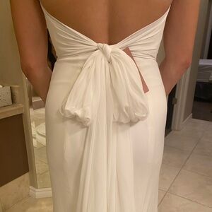 JENNY YOO CAMI STRETCH-CREPE & FLARE WEDDING DRESS